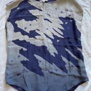 100% silk purple tank top